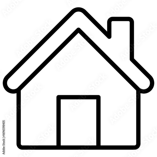 Home Outline Icon Design Vector - Simple house symbolizing residence, property, or housing