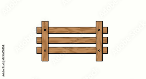 Stylized wooden fence illustration offering a rustic and charming aesthetic for various design projects with a country theme
