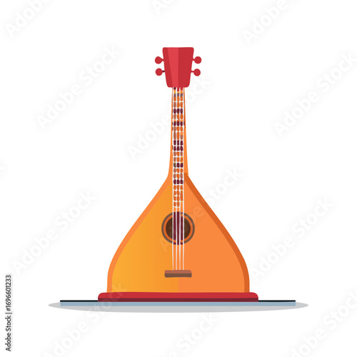 Vector illustration of a traditional Russian musical instrument balalaika in flat style.