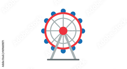 Stylized Ferris Wheel: A Whimsical and Playful Icon for Theme Parks and Urban Landscapes