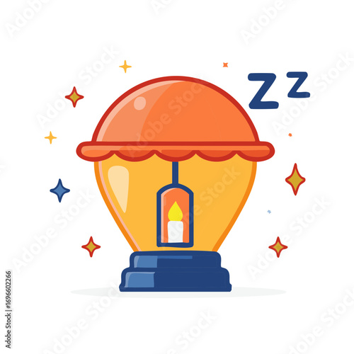 Sleeping Concept Candle in Cute Bedside Lamp with Z's and Stars