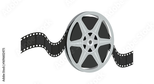 Vintage Film Reel Illustration Showcasing Cinematic History and Nostalgia in a Graphic Design, capturing the essence of storytelling and visual arts