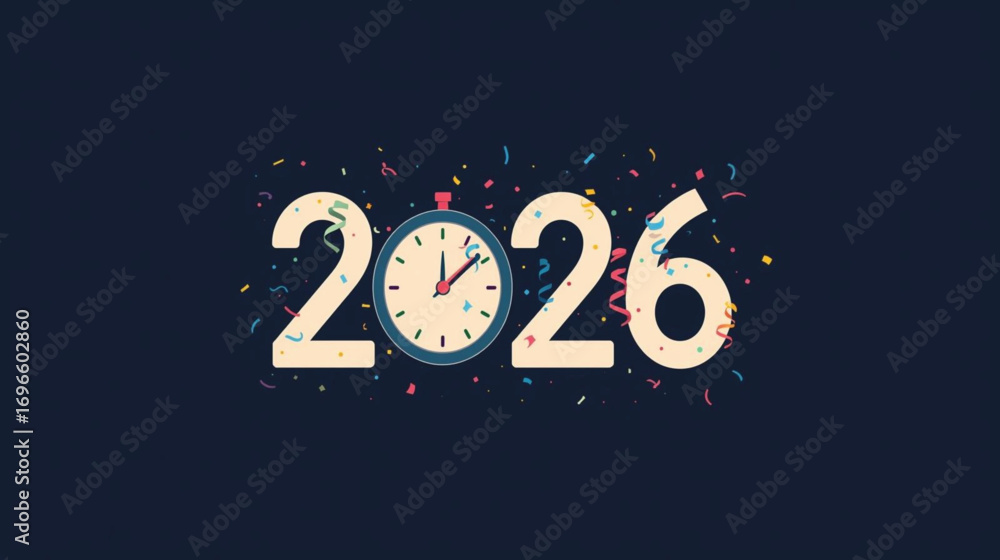 Fototapeta premium 2026 Sparkle Typography – Golden Highlights on Dark Background