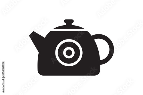 Modern Teapot Silhouette with Circle Design