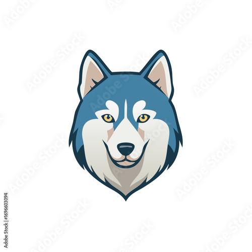 Husky Dog Head Vector Illustration Graphic Design Element for Mascot or Logo