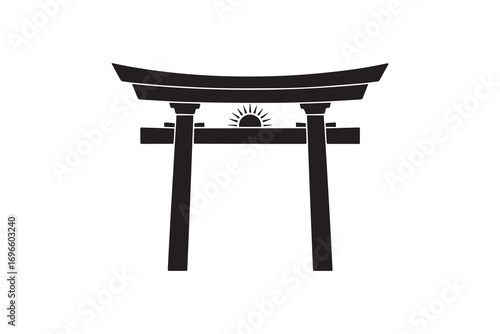 Minimal Torii Gate Silhouette Illustration