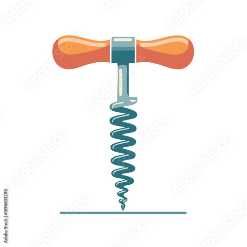 Traditional Corkscrew for Wine Bottle Opening With Orange Handle
