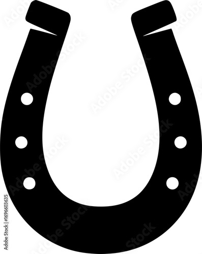 Horseshoe silhouette icon vector illustration on white background