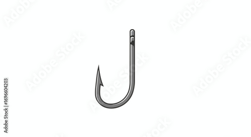 Sharp fishing hook isolated for angling vector, equipment illustration for fishing concept angling hook isolated, angling hobby and catching fish