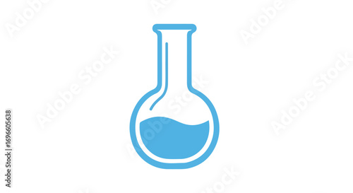 A minimalistic illustration of a flask, suitable for science, research, and educational contexts and various design applications