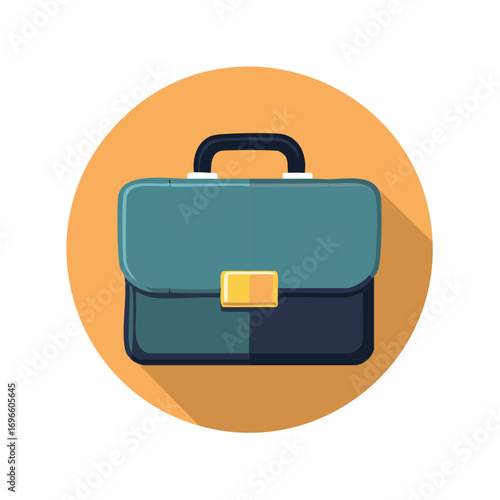 Business briefcase icon in a circle shape illustration