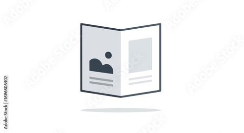 Abstract illustration of an open booklet with minimalist design elements for presentations and digital platforms showcase