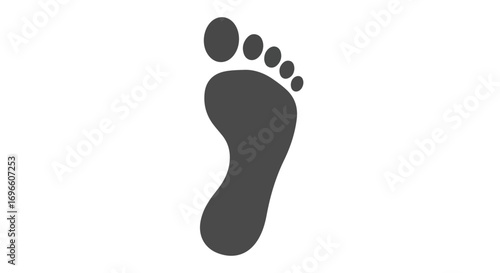 Simple Silhouette Footprint Represents Foot Health and Symbolic Journey Forward