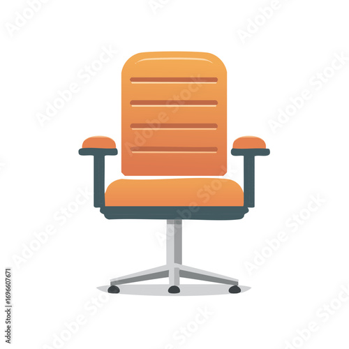 Vibrant Orange Office Chair with Armrests Rolling Base Comfortable Seating Workspace Furniture