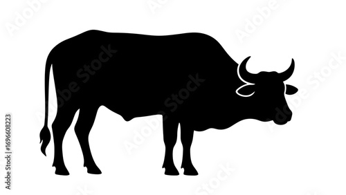 standing cow, simple vector design suitable for agricultural, rural, and traditional themes