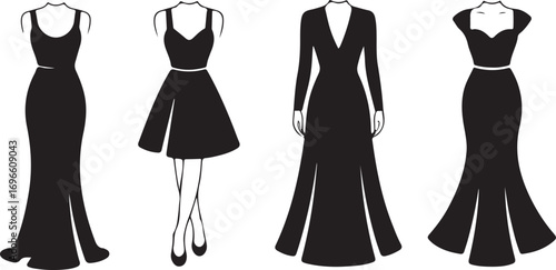 Diverse Styles Black Dresses for Every Occasion and Silhouette - A Fashion Illustration