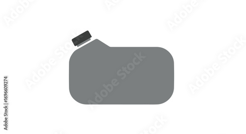 Simple gray canister illustration with cap, vector graphics isolated against a pure white background for flexible commercial use options