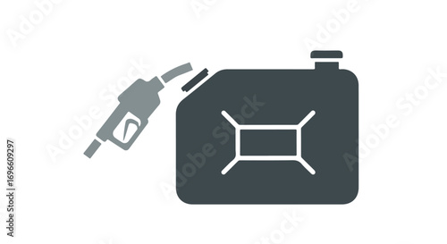 Fueling Up: A Minimalist Illustration of Gas Can with Nozzle Detailing Energy Consumption and Resource Management icon illustration concept isolated