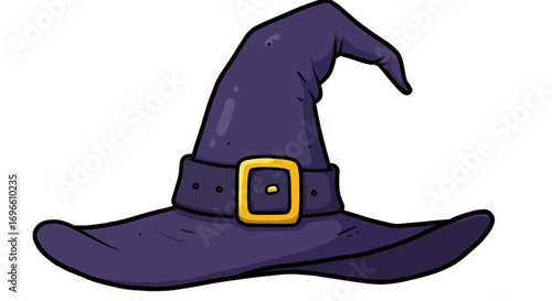 Halloween costume witch hat wizard hat pointy hat purple hat accessory magic hat cartoon hat illustration on transparent background