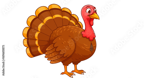 Cartoon thanksgiving turkey illustration holiday bird animal poultry farm fowl thanksgiving day cute art on transparent background