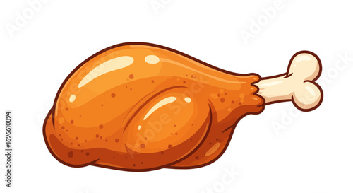 Crispy fried chicken leg delicious poultry food tasty meal yummy dinner lunch snack juicy meat treat on transparent background