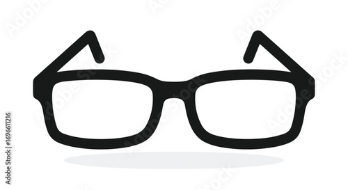Sleek spectacle silhouette, a minimalist eyewear illustration for vision care and style, enhancing focus and clear sight through modern lenses