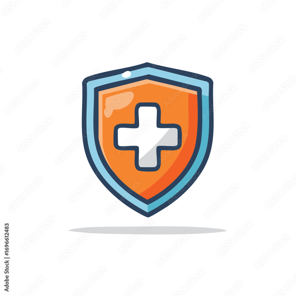 Fototapeta premium Medical Shield with Cross Sign, Health Care Protection Concept