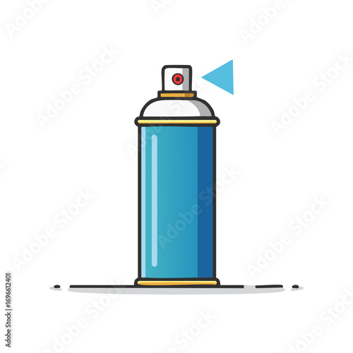 Blue Aerosol Spray Can Illustration Vapor Paint Concept Decorative Art Supplies