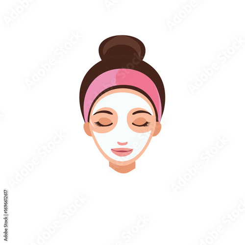 Woman applying face mask for skincare routine relaxation and beauty treatment