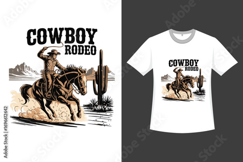 A Cowboy Rodeo A Westend illustration T-shirt Design
