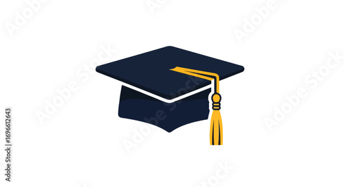 Stylized academic graduation cap icon representing education achievement and scholarly success in a minimalistic digital illustration suitable for