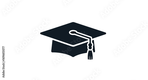 Stylized graduation cap symbol depicting academic achievement and educational success vector icon illustration for graphic design projects