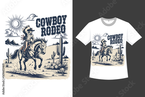 Cowboy rodeo A Western-Style Illustration