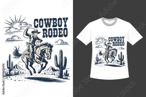 Cowboy rodeo A Western-Style Illustration