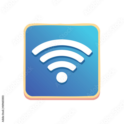 Gradient Square with WiFi Signal Icon, Network Connection Graphic