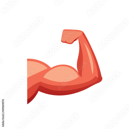 Strong arm muscles flexing, demonstrating health and fitness, symbol of body power.