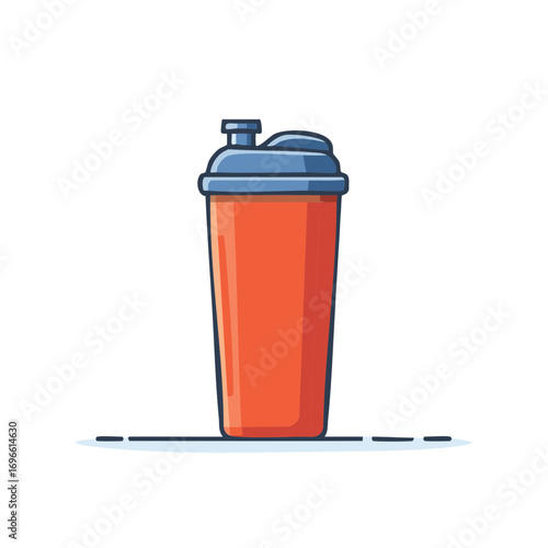 Orange and blue cartoon shaker bottle for fitness and nutrition