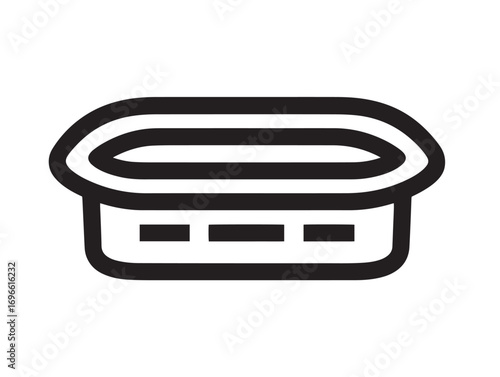 Durable Livestock Water Trough Feeder Icon in Clear Minimal Line Artwork Design