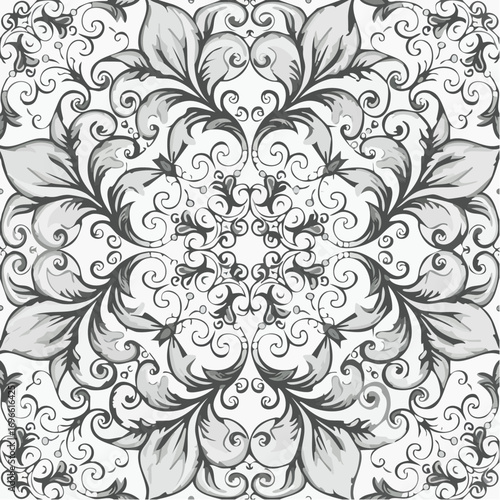 Padrão sem emenda de escala de peixe mandala abstrata. Azulejo ornamental, fundo de mosaico. patchwork floral
3