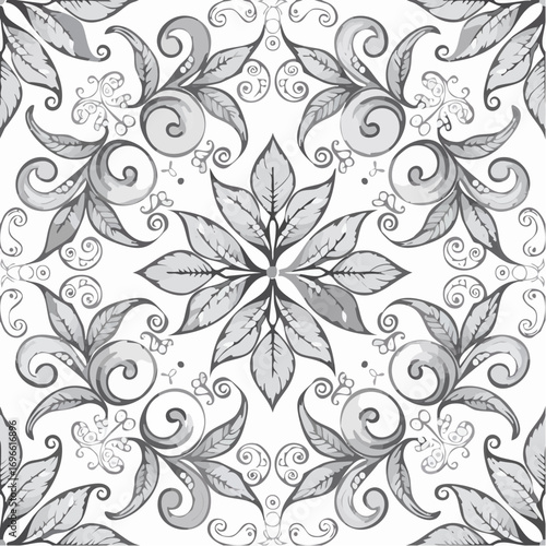 Padrão sem emenda de escala de peixe mandala abstrata. Azulejo ornamental, fundo de mosaico. patchwork floral
2