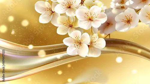 Elegant Floral Arrangement with Golden Highlights for Luxury Events Decoration