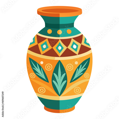 Elegant ceramic vase with intricate decorative pattern