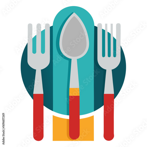 Flat vector illustration of a stainless steel cup with a handle