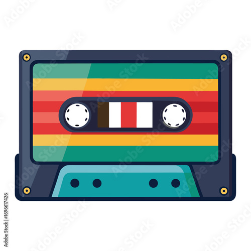Retro cassette tape vector illustration with vintage aesthetic
