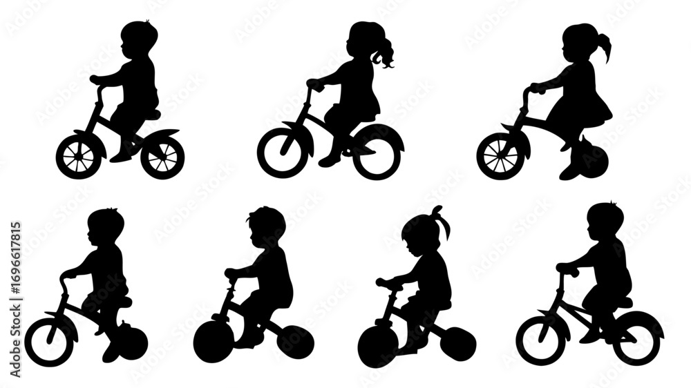 Fototapeta premium silhouette of a girl with a bicycle