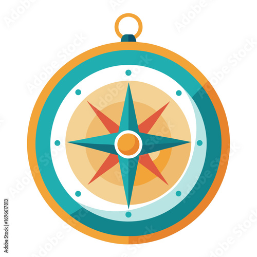 Trendy travel compass icon in a modern style