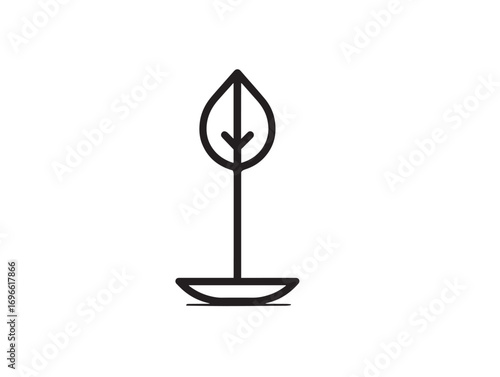 Modern Clean Gardening Weeder Tool Icon in Simple Minimal Vector Illustration