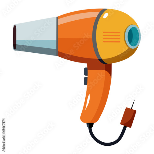 Modern flat design electric hair dryer icon