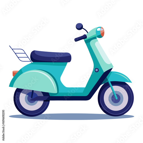 Modern flat design illustration of an electric scooter