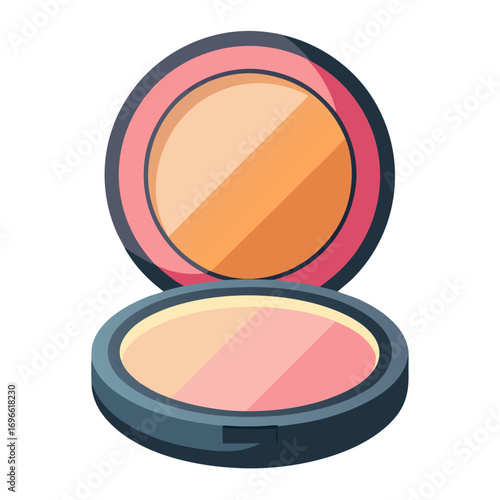 Flat style makeup compact vector illustration on white background